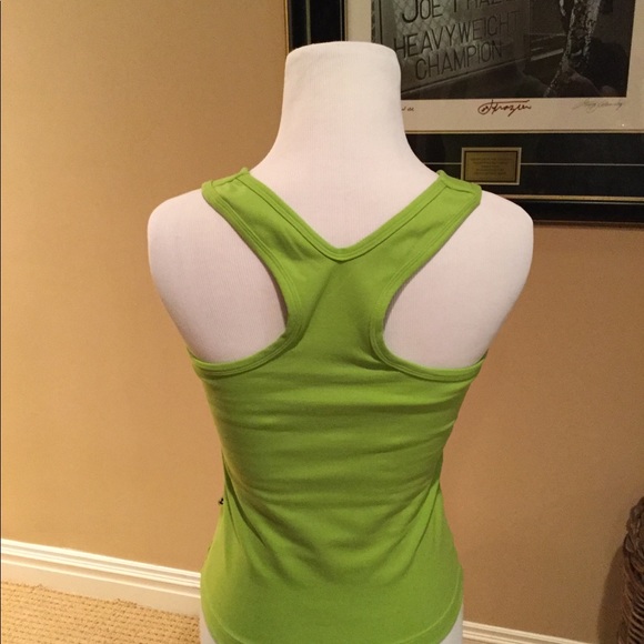 Lime green stretchy racerback tank top - Picture 2 of 4